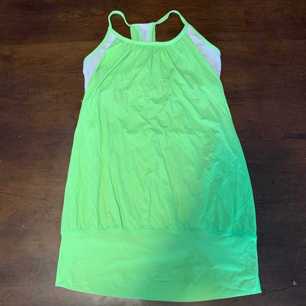 Lululemon Neon Green Racerback w/ Built-In Bra